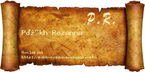 Pákh Rozanna névjegykártya